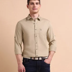 U.S. Polo Assn. Denim Co. Men Cotton Roll-Up Sleeves Casual Shirt