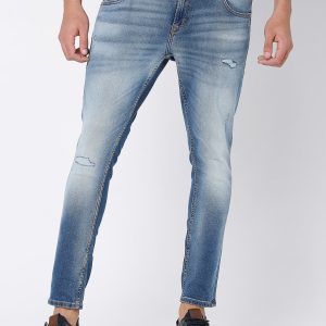 SPYKAR Men Blue Kano Slim Fit Mildly Distressed Heavy Fade Jeans Price