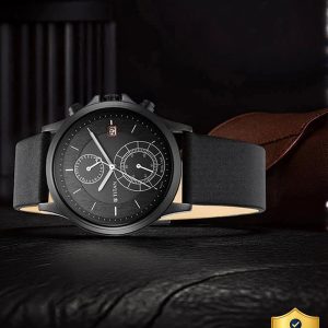 Titan NQ1870NL01 Titan Workwear Multifunction Black Dial Black LeatherStrap Analog Watch - For Men