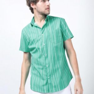 HIGHLANDER Men Printed Casual Green Shirt
