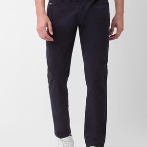 Spykar Slim Fit Men Black Trousers