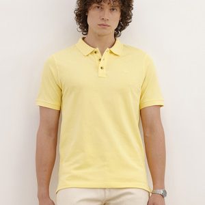 WROGN Solid Men Polo Neck Yellow T-Shirt