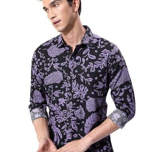 Ketch Men Cotton Slim Fit Printed Full Sleeve Shirt