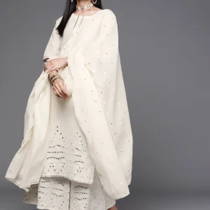 LIBAS Women Cotton Blend Kurta Palazzo Set price comparison on Myntra and Amazon