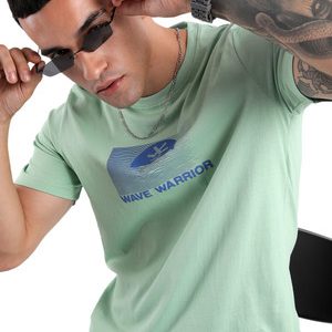 WROGN Printed Men Crew Neck Light Green T-Shirt price comparison on Flipkart and Amazon