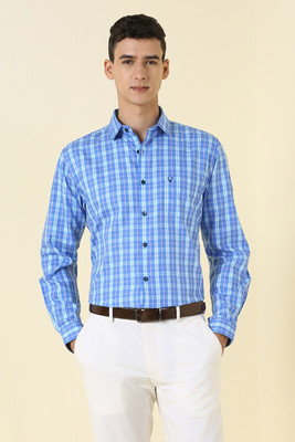 Allen Solly Men Checkered Formal Blue Shirt