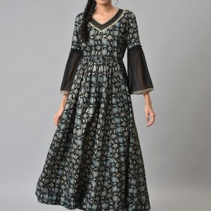 AURELIA Black Floral Printed Liva Maxi Dress Price