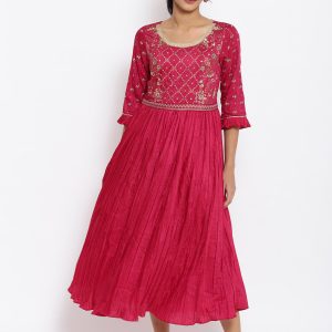 AURELIA Women Ethnic Motifs A-Line Midi Dress Price