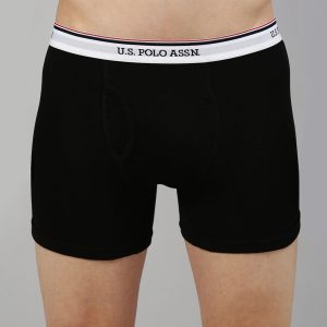U.S. Polo Assn. Men Black Solid Pure Cotton Trunks I667-002-P1-XL Price
