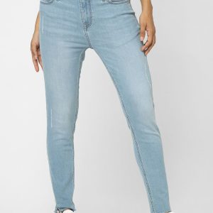 ONLY Women Blue Skinny Fit High-Rise Light Fade Jeans Price