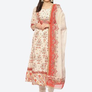 Biba Women Ethnic Motifs Printed Kurta With Churidar & Dupatta Price