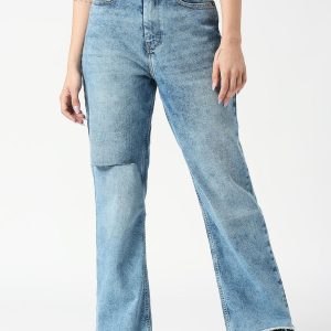 Pepe Jeans Women High-Rise Slash knee Light Fade Stretchable Jeans Price