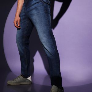CAHOOT Men Blue Smart Clean Look Light Fade Cotton Jeans
