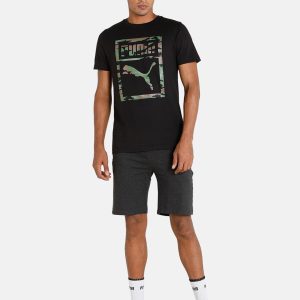 Puma Men Black Cotton Brand Logo Printed Slim Fit T-shirt Price