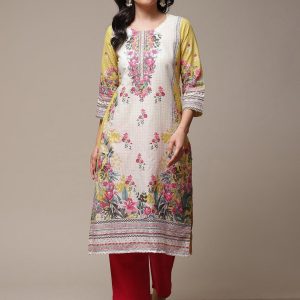 Biba Floral Printed Round Neck Kurta Price