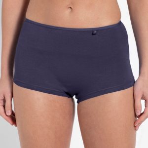 Jockey Woman Blue Solid Boy Shorts Price