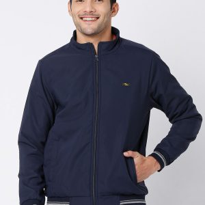 SPYKAR Men Blue Solid Full Sleeve Casual Bomber Jacket Price