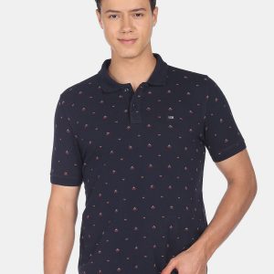 Arrow Sport Men Printed Pure Cotton Polo Collar T-shirt Price
