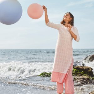 AURELIA Floral Printed Pure Cotton Kurta with Palazzos Price