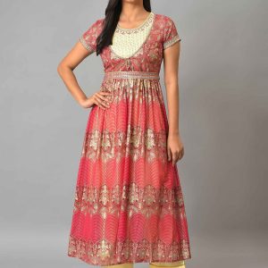 AURELIA Ethnic Motifs Printed Empire Kurta with Palazzos Price