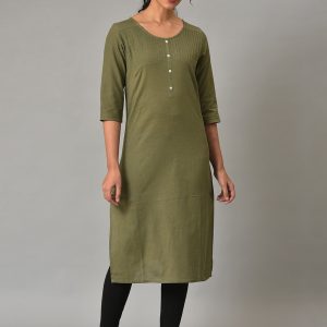AURELIA Round Neck Cotton Kurta Price