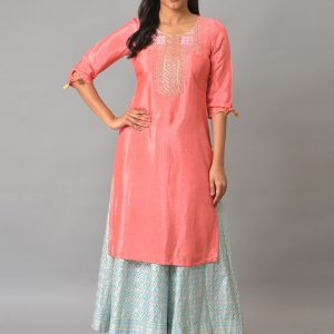 AURELIA Round Neck Sequinned Kurta Price