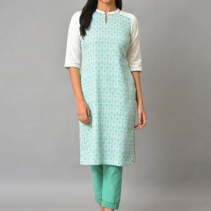 AURELIA Printed Keyhole Neck Kurta Price