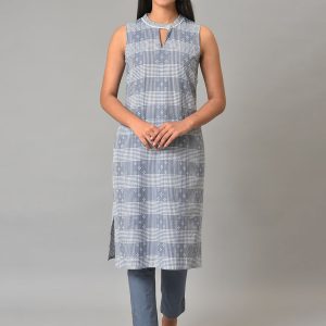 AURELIA Pure Cotton Printed Keyhole Neck Kurta Price