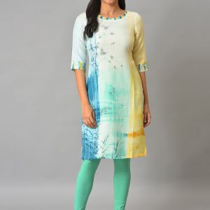 AURELIA Graphic Printed Block Print Kurta Price