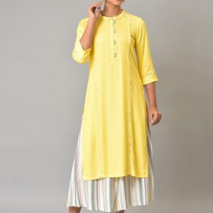 AURELIA Panelled A-Line Kurta with Palazzos Price
