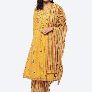 Biba Women Ethnic Motifs Embroidered Thread Work Kurta Sets Price