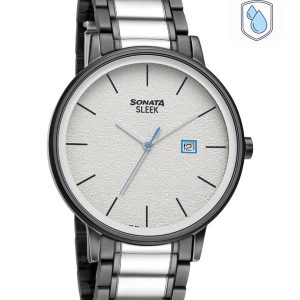 Sonata Men Silver-Toned Analogue Watch 7131KM02 Price