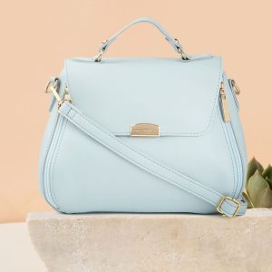 Lino Perros Blue Solid Satchel Price