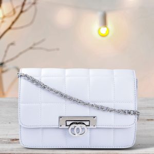 Lino Perros Women Blue Solid Quilted Structured Sling Bag Price