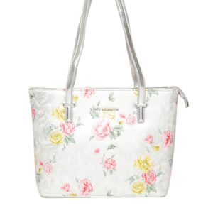 Lino Perros Silver-Toned & Pink Floral Print Shoulder Bag Price