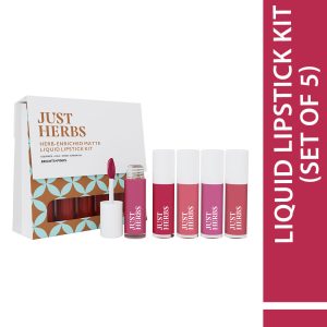 Just Herbs Mini Herb-Enriched Matte Liquid Lipstick Kit – Set of 5 – Brights & Pinks Price