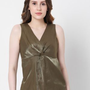 Vero Moda Olive Green Twisted Top Price