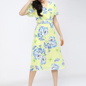 Tokyo Talkies Yellow Floral Midi Dress Price