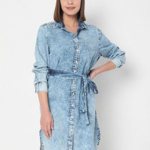 Vero Moda Blue Denim Shirt Dress Price