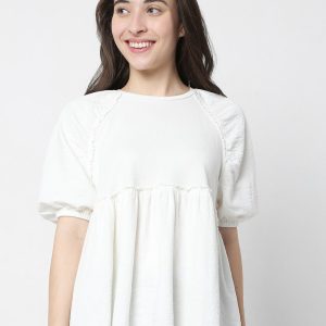 Vero Moda White A-Line Top Price
