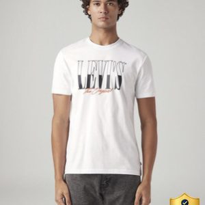 LEVI'S Printed Men Round Neck White T-Shirt price comparison on Ajio and Flipkart