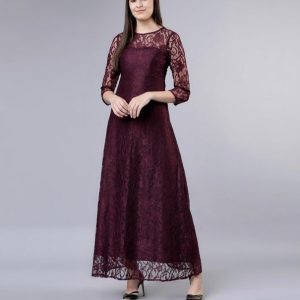 Tokyo Talkies Women Maxi Maroon Midi/Calf Length Dress
