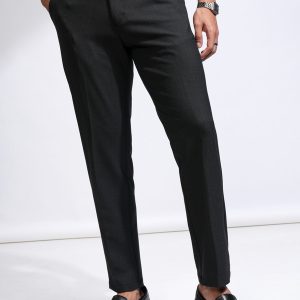 HIGHLANDER Slim Fit Men Black Trousers