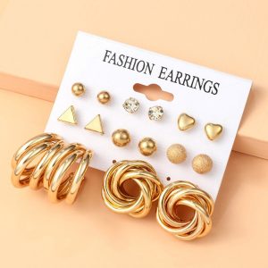 Designs By Jewels Galaxy Contemporary Set Brass Stud Earring