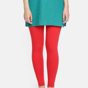 Dollar Missy Ankle Length Western Wear Legging(Red, Solid)