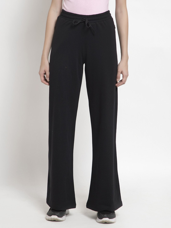 Femea Solid Women Black Track Pants